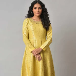 Yellow Anarkali Indie Dress